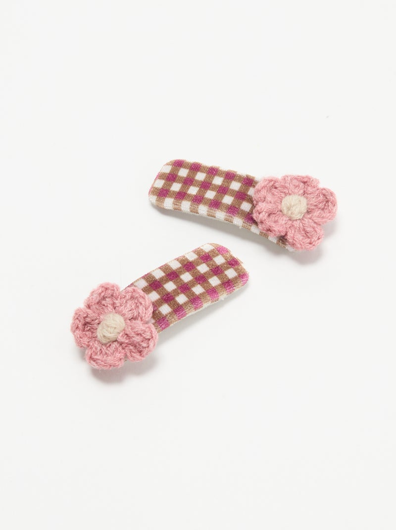 Fermagli a coccodrillo a forma di fiori Rosa - Kiabi
