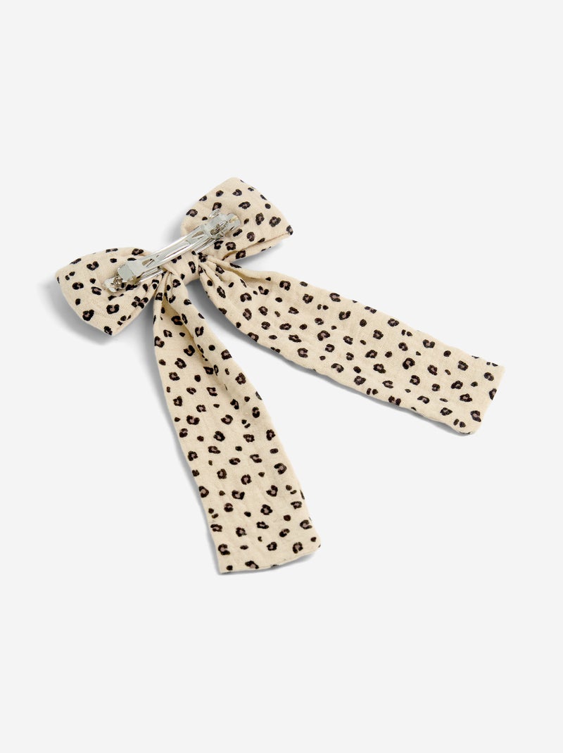 Fermaglio con fiocco grande stampato Beige - Kiabi