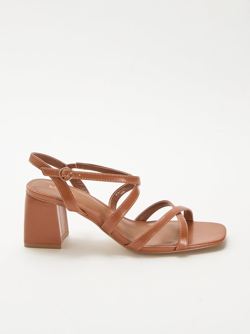 Festliche Sandalen mit Absatz Braun - Kiabi