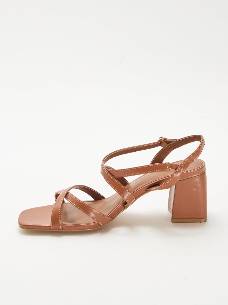 Festliche Sandalen mit Absatz Braun - Kiabi