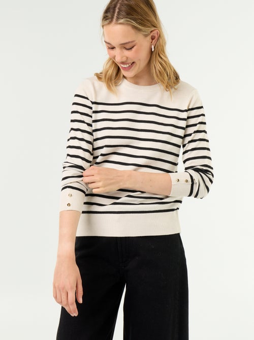 Fine Gauge Knit Round Neck Sweater - Kiabi