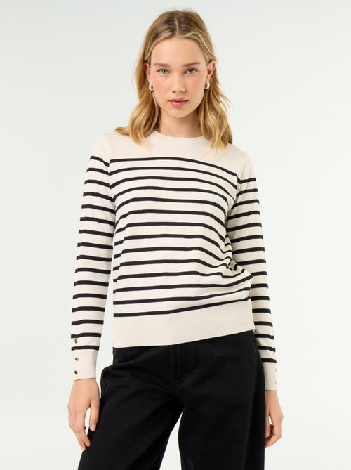 Fine Gauge Knit Round Neck Sweater - Kiabi