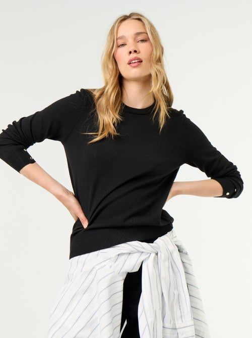 Fine Gauge Knit Round Neck Sweater - Kiabi