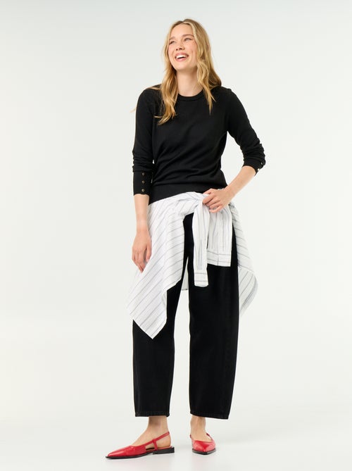 Fine Gauge Knit Round Neck Sweater - Kiabi