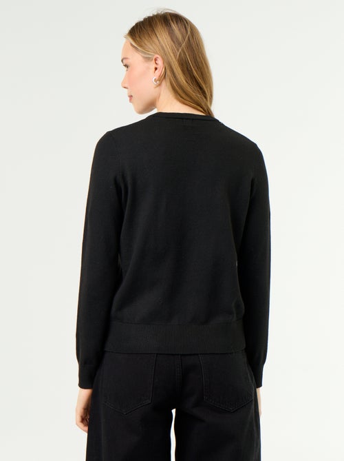 Fine Gauge Knit Round Neck Sweater - Kiabi