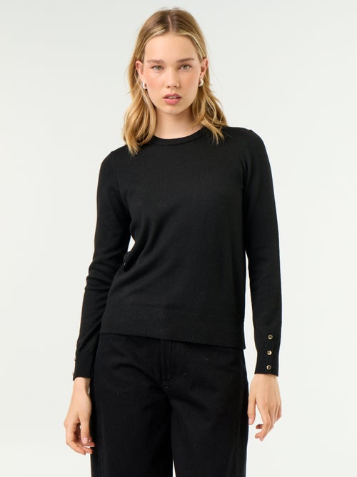 Fine Gauge Knit Round Neck Sweater - Kiabi
