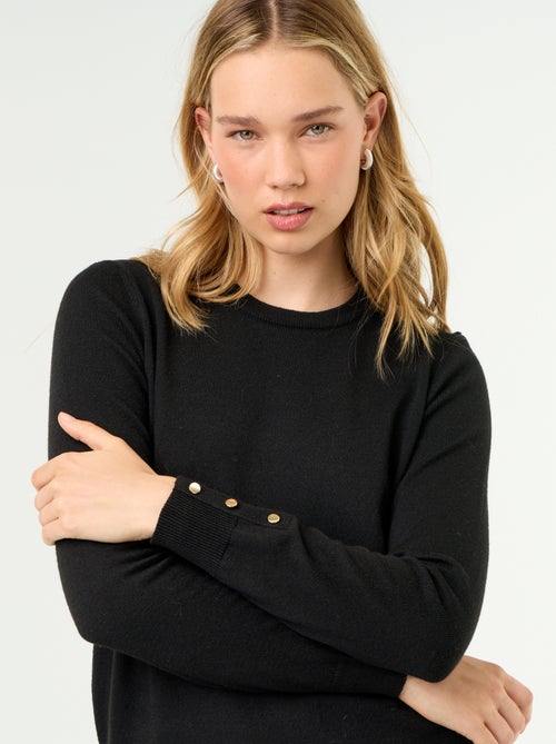 Fine Gauge Knit Round Neck Sweater - Kiabi