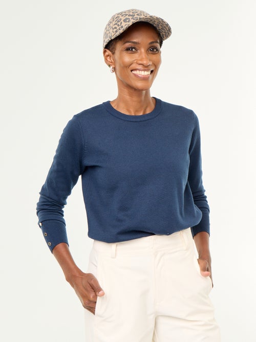 Fine Gauge Knit Round Neck Sweater - Kiabi