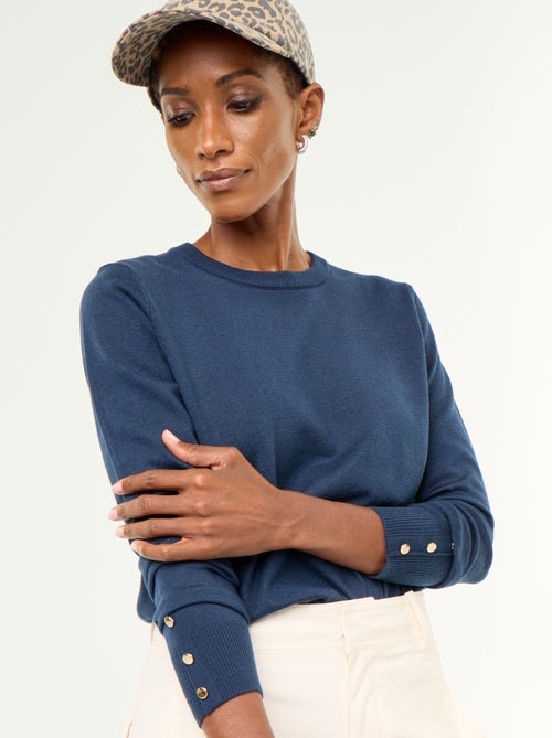 Fine Gauge Knit Round Neck Sweater - Kiabi