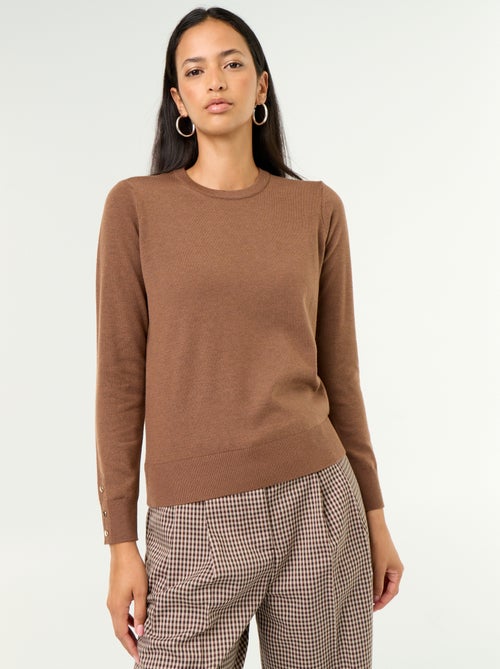 Fine Gauge Knit Round Neck Sweater - Kiabi