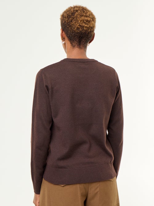 Fine Gauge Knit Round Neck Sweater - Kiabi