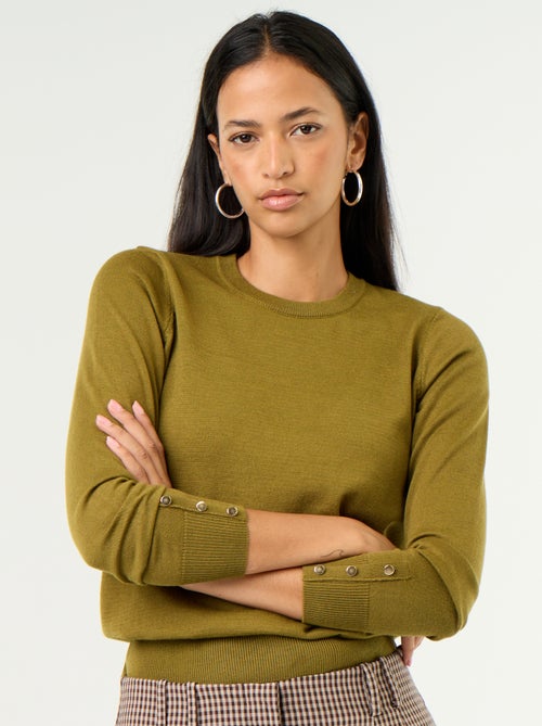 Fine Gauge Knit Round Neck Sweater - Kiabi
