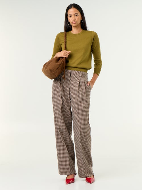 Fine Gauge Knit Round Neck Sweater - Kiabi