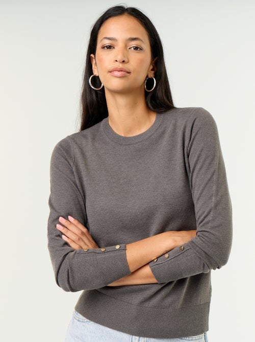 Fine Gauge Knit Round Neck Sweater - Kiabi