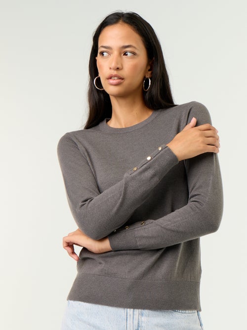 Fine Gauge Knit Round Neck Sweater - Kiabi