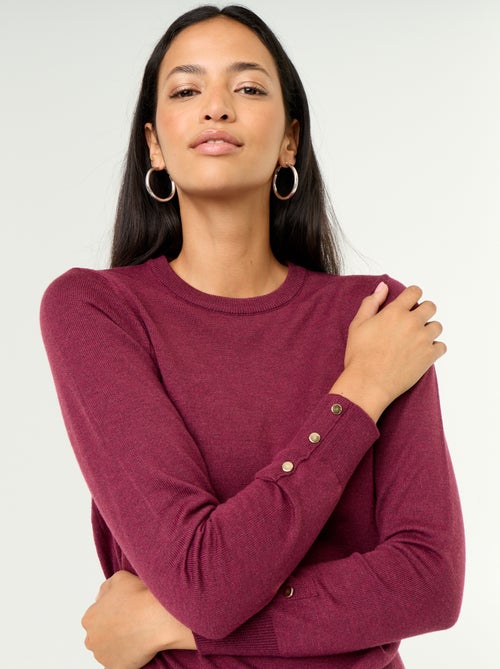 Fine Gauge Knit Round Neck Sweater - Kiabi