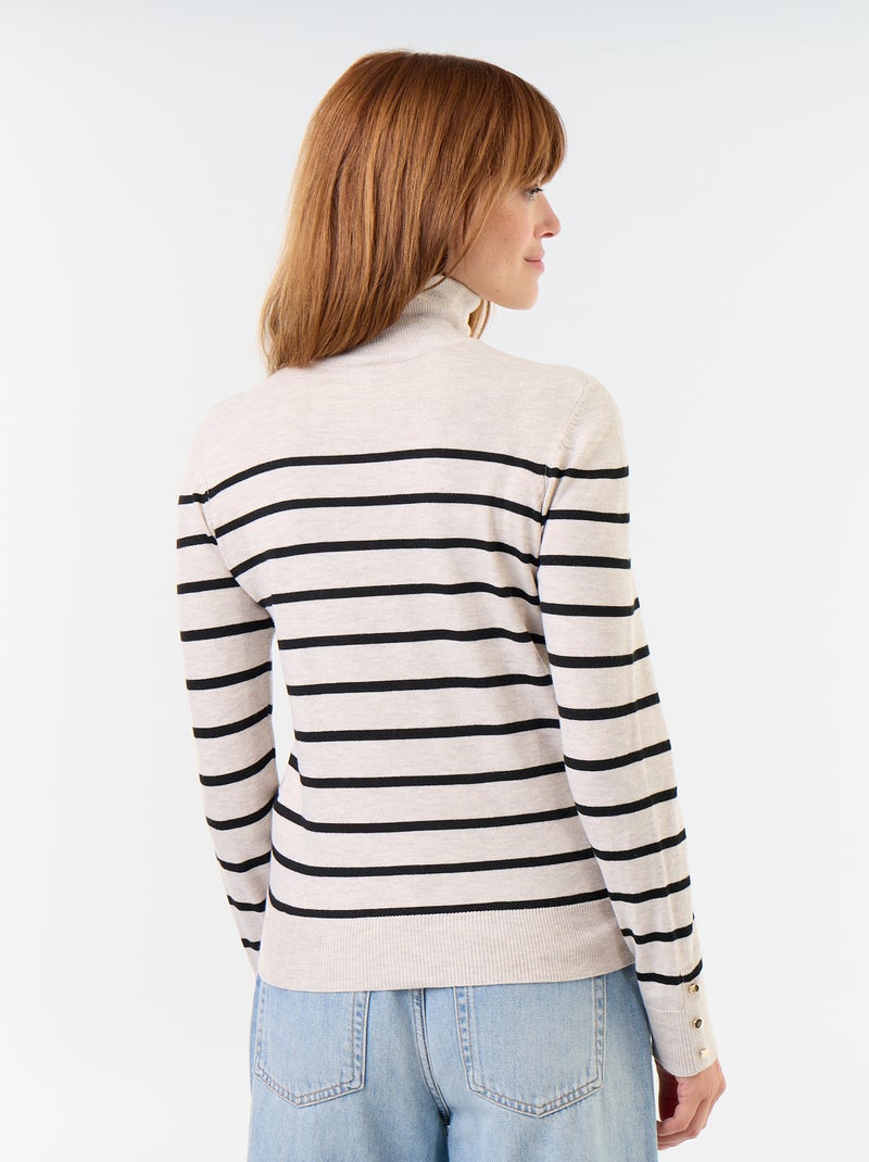 Fine Gauge Turtleneck Sweater Beige - Kiabi