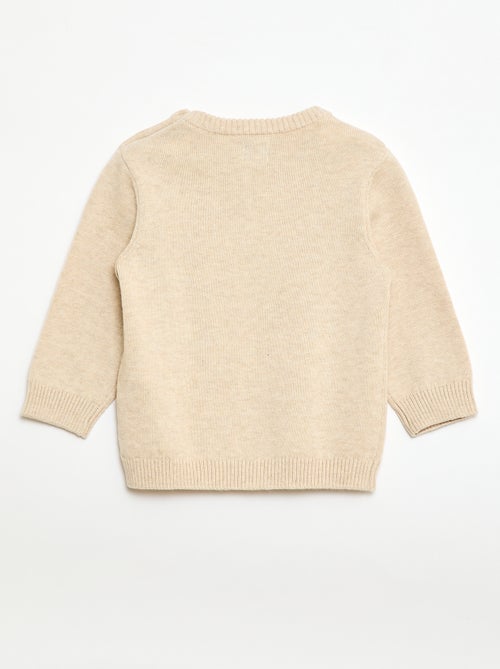 Fine knit button-neck sweater - Kiabi