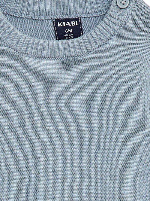 Fine knit button-neck sweater - Kiabi
