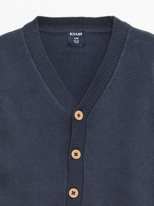 Fine knit V-neck cardigan - Kiabi