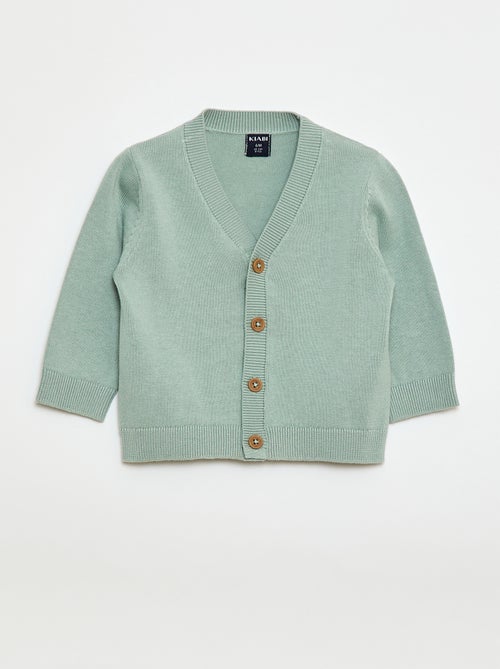 Fine knit V-neck cardigan - Kiabi