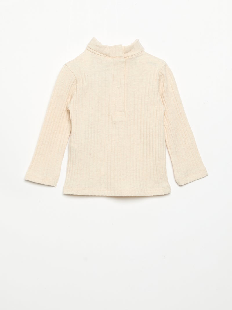 Fine Ribbed Undershirt Beige - Kiabi
