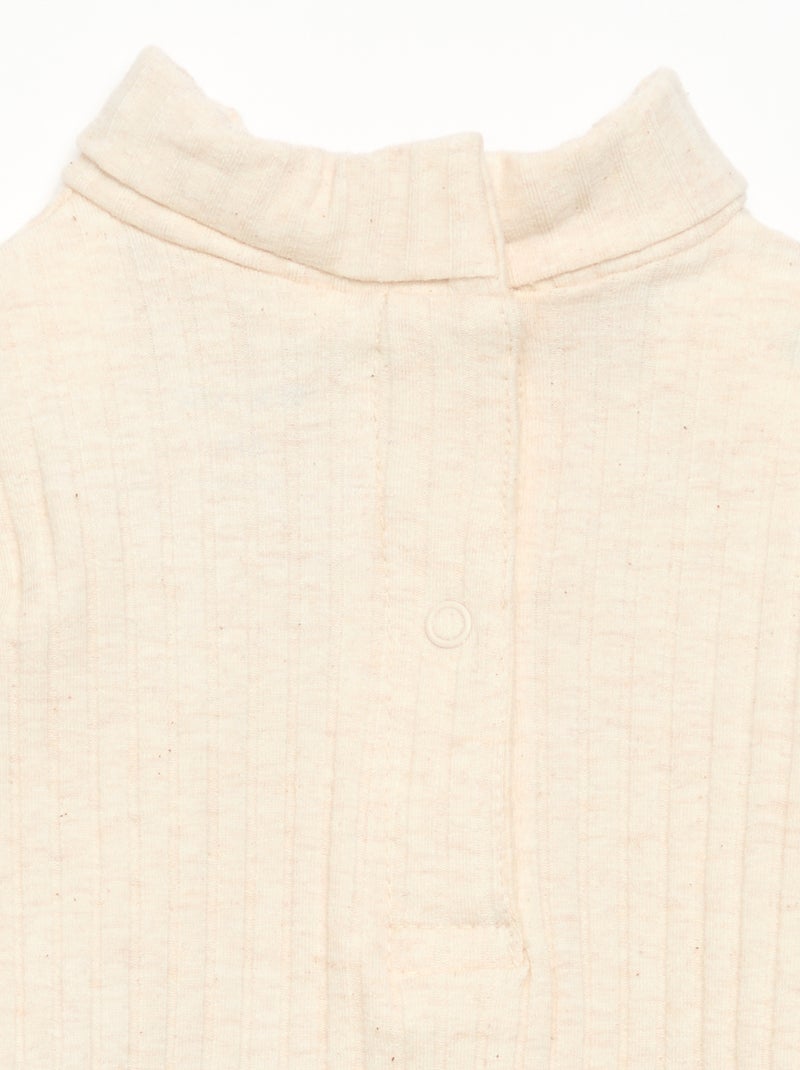 Fine Ribbed Undershirt Beige - Kiabi
