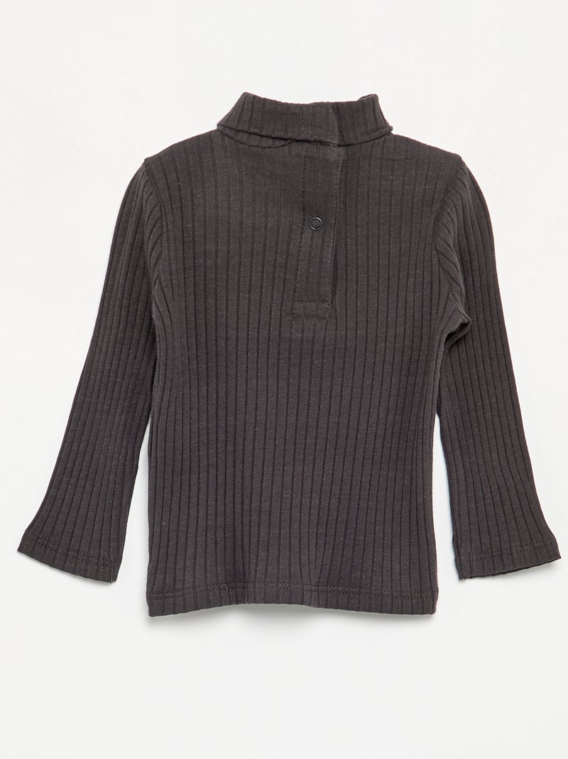 Fine Ribbed Undershirt Black - Kiabi
