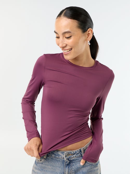 Fitted and pleated T-shirt - Kiabi Fitted and pleated T-shirt - Kiabi