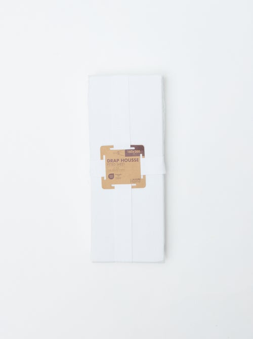 Fitted sheet for 2 people, 160 x 200cm cotton - Kiabi Home - Kiabi