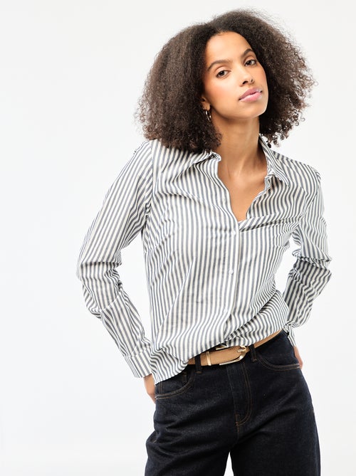 Fitted shirt with cutaway collar - Kiabi