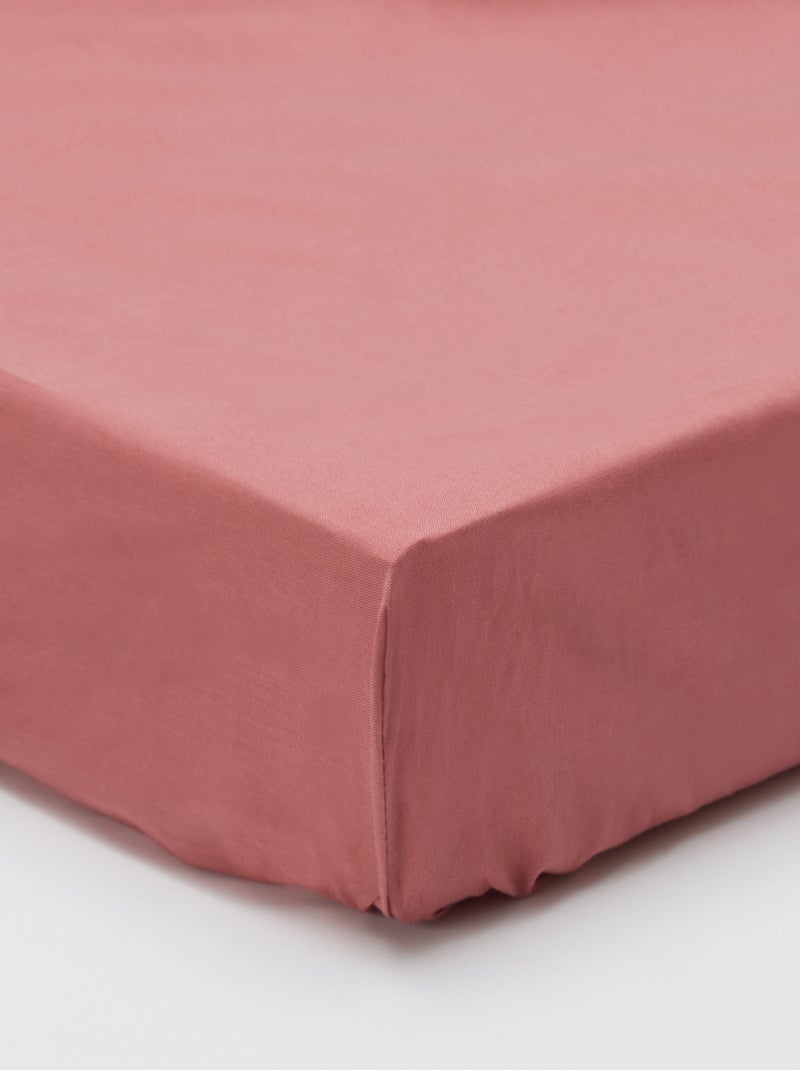 Fixleintuch für 1 Person 90 x 190 cm aus Baumwolle - Kiabi Home Vieux rose - Kiabi