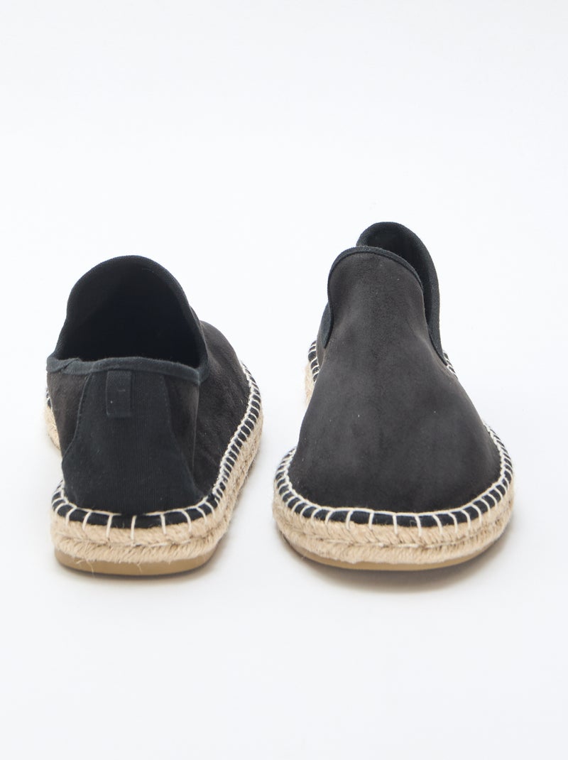 Flache Espadrille aus Wildlederimitat Schwarz - Kiabi
