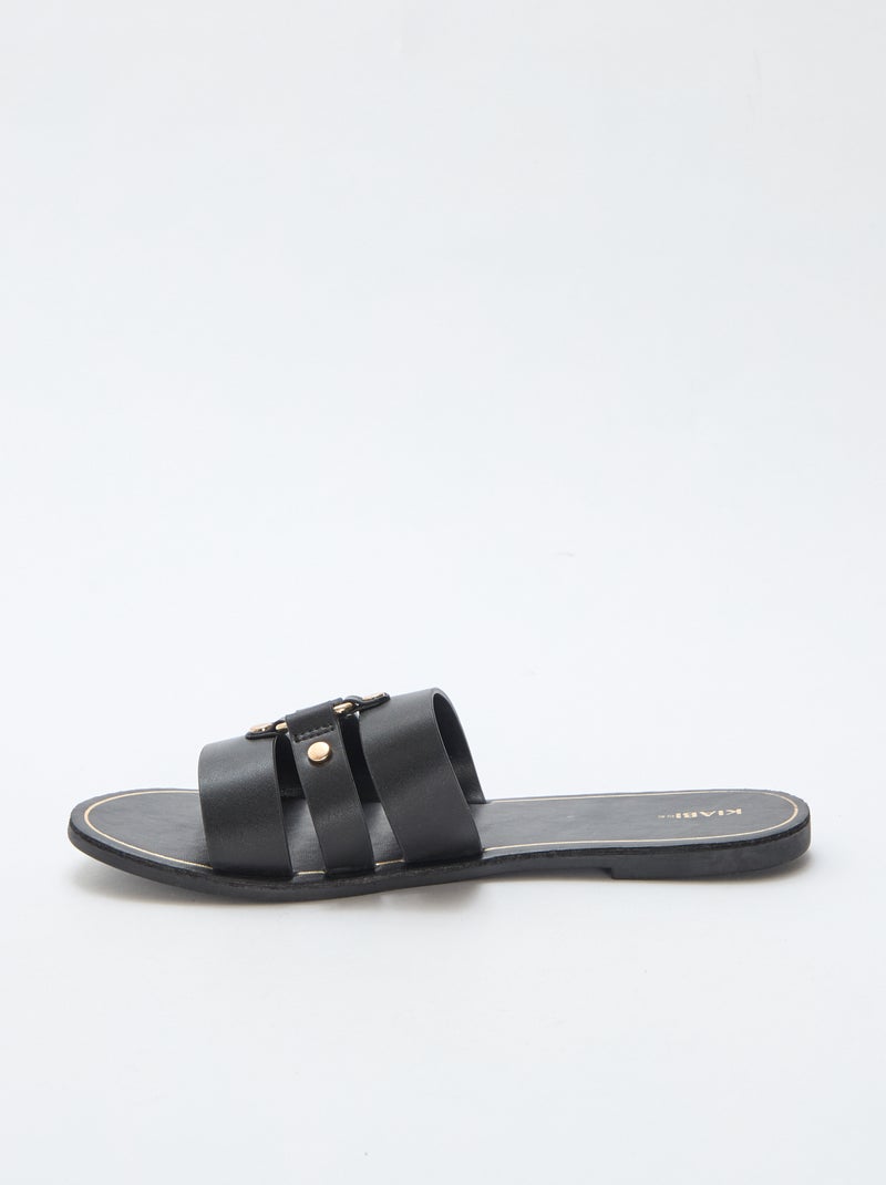 Flache Mules Schwarz - Kiabi
