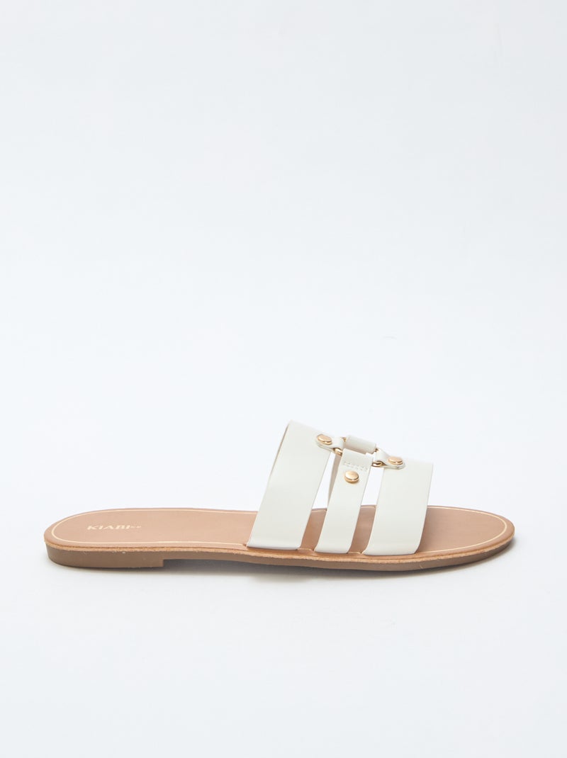 Flache Mules Weiß - Kiabi