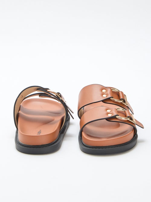 Flache Sandale mit doppelten Riemen - Kiabi