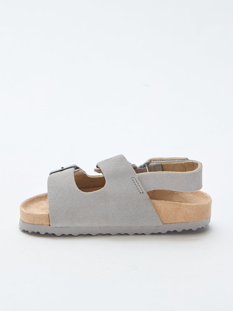 Flache Sandalen in Wildlederoptik Grau - Kiabi