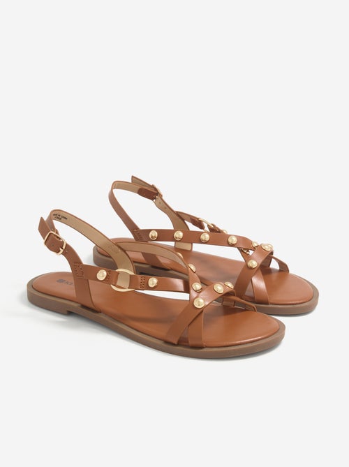 Flache Sandalen mit Nieten-Details - Kiabi