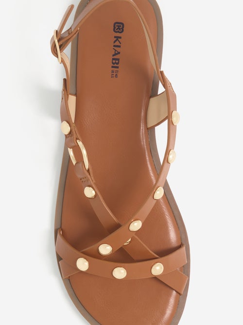 Flache Sandalen mit Nieten-Details - Kiabi