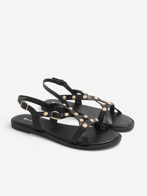 Flache Sandalen mit Nieten-Details - Kiabi
