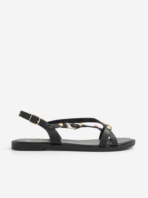 Flache Sandalen mit Nieten-Details - Kiabi