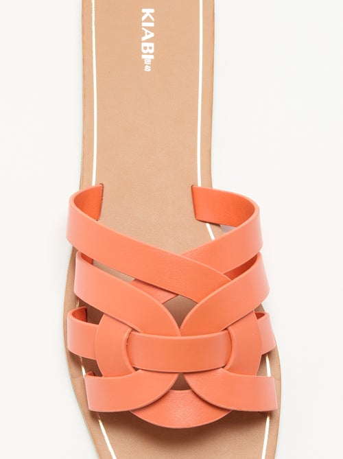 Flache Sandalen mit überkreuzten Riemen - Kiabi Flache Sandalen mit überkreuzten Riemen - Kiabi