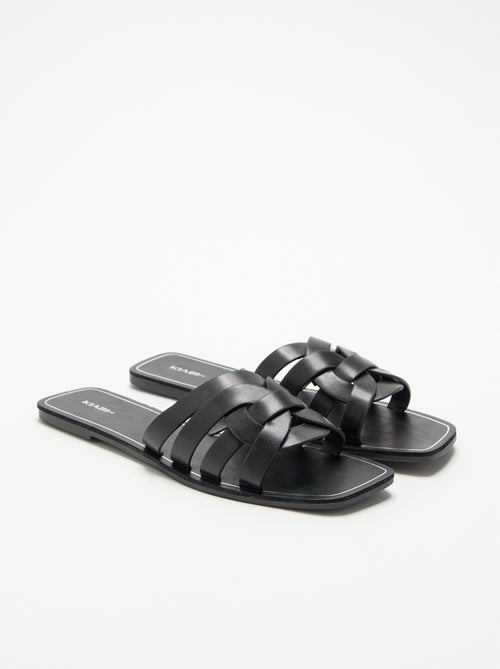 Flache Sandalen mit überkreuzten Riemen - Kiabi