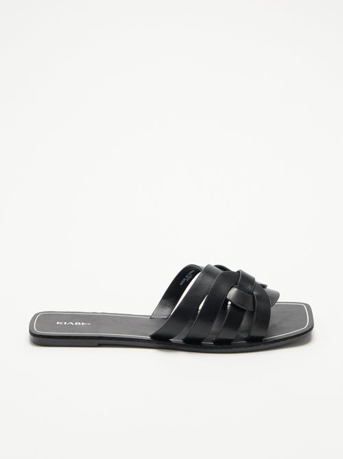 Flache Sandalen mit überkreuzten Riemen - Kiabi