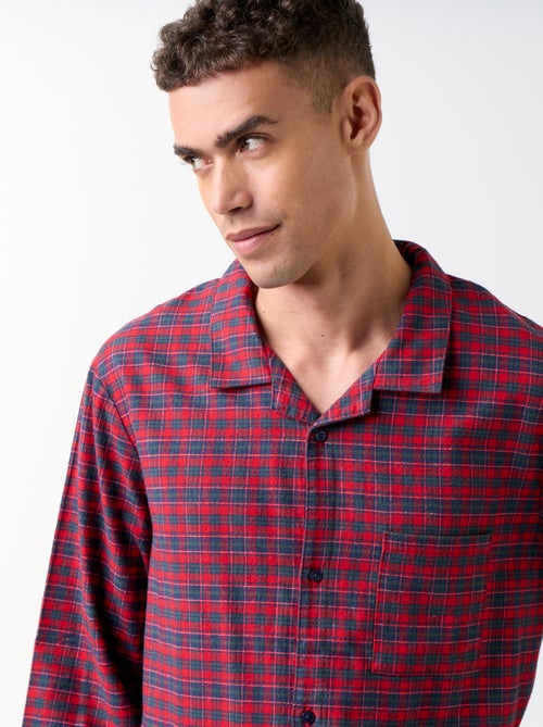 Flanell-Pyjama Hemd + Hose - 2-teilig - Kiabi