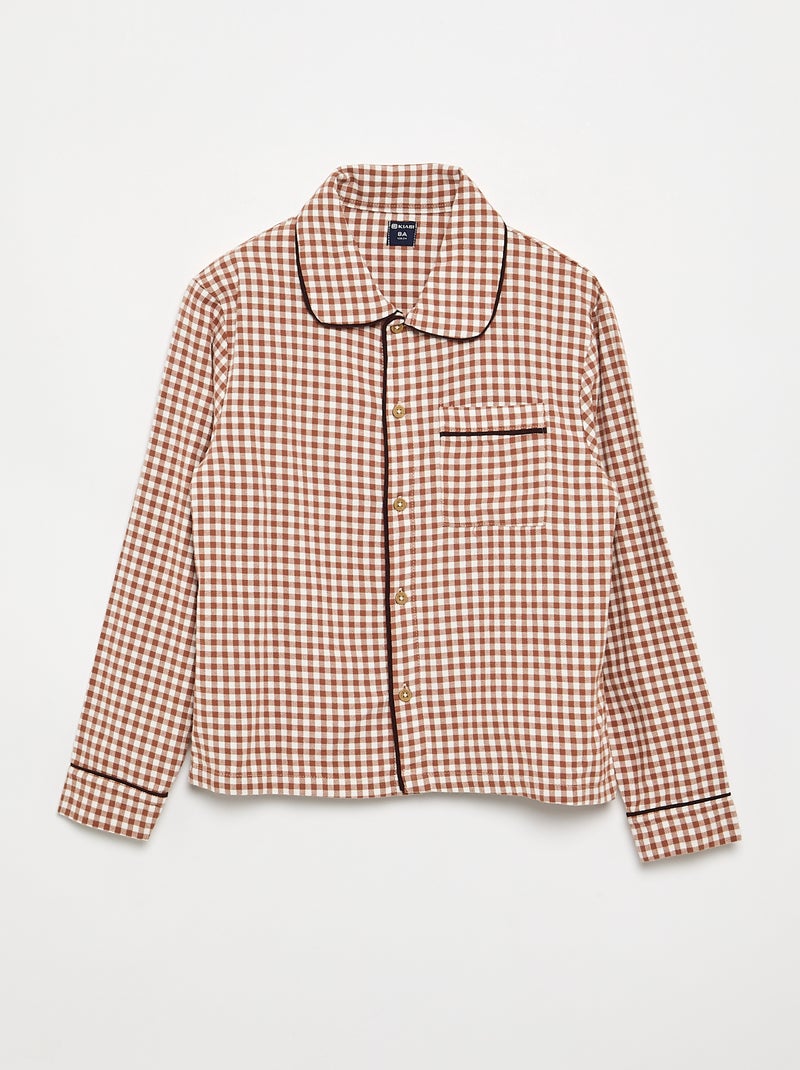 Flannel Plaid Pajamas Brown - Kiabi