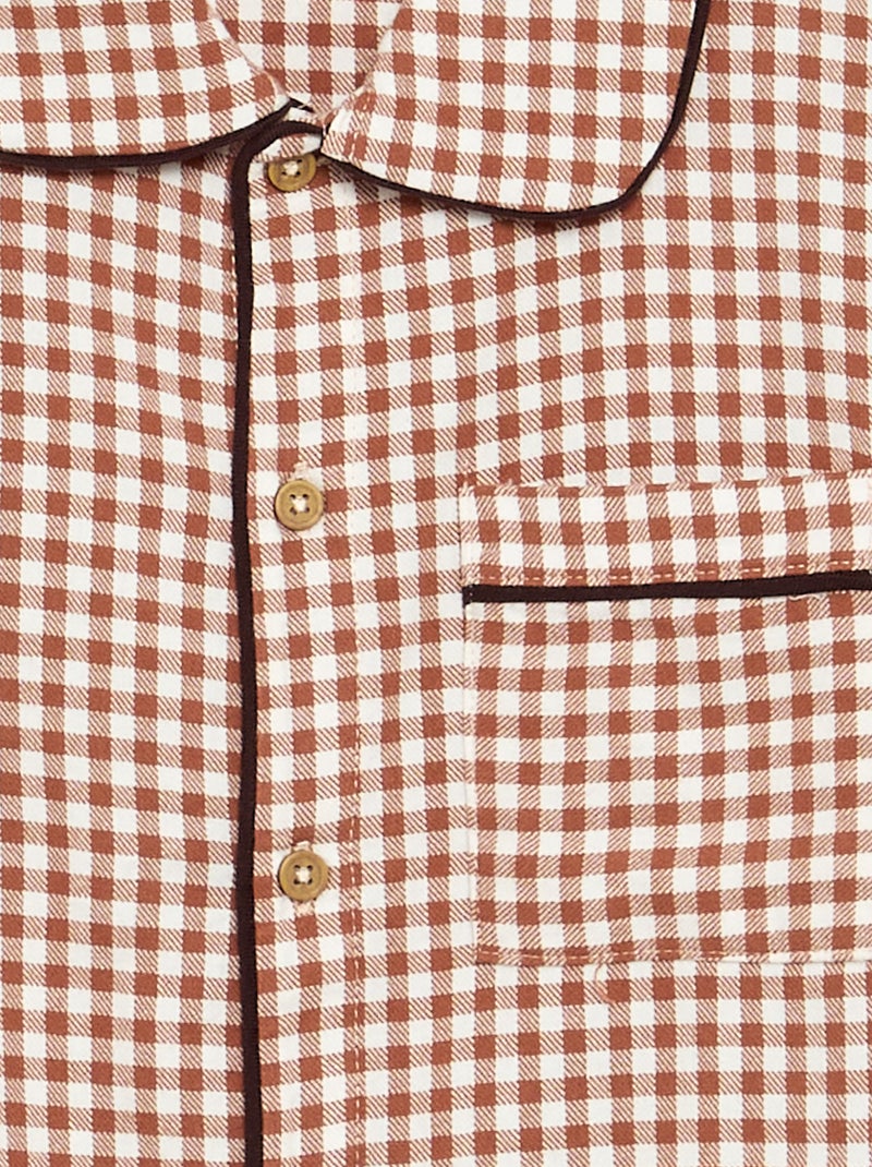 Flannel Plaid Pajamas Brown - Kiabi