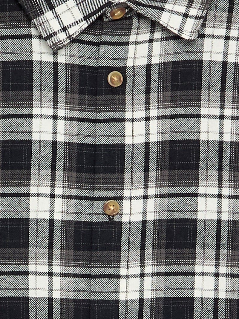 Flannel plaid shirt Black - Kiabi