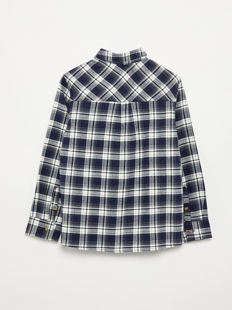 Flannel plaid shirt Blue - Kiabi