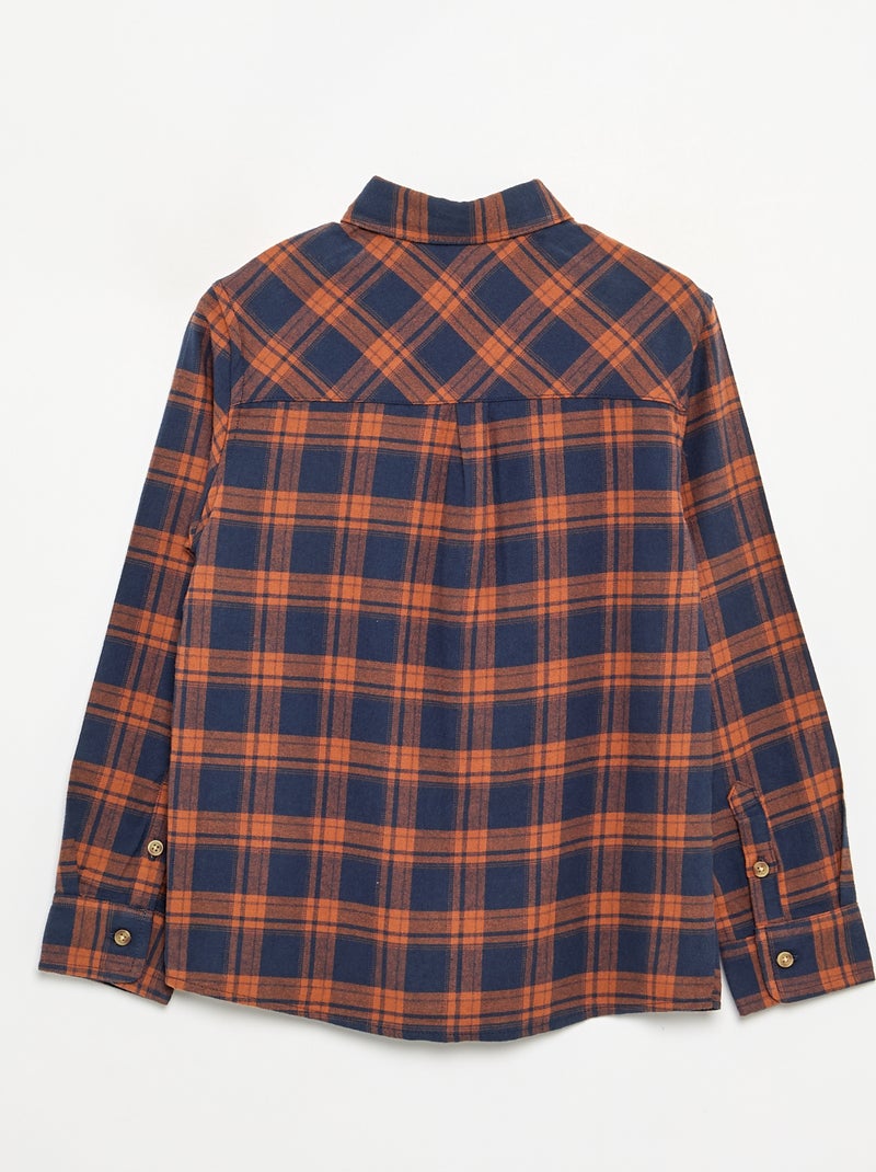 Flannel plaid shirt Brown - Kiabi